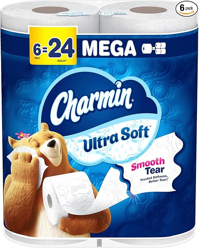 Charmin Ultra Soft Toilet Paper 6 Mega Rolls